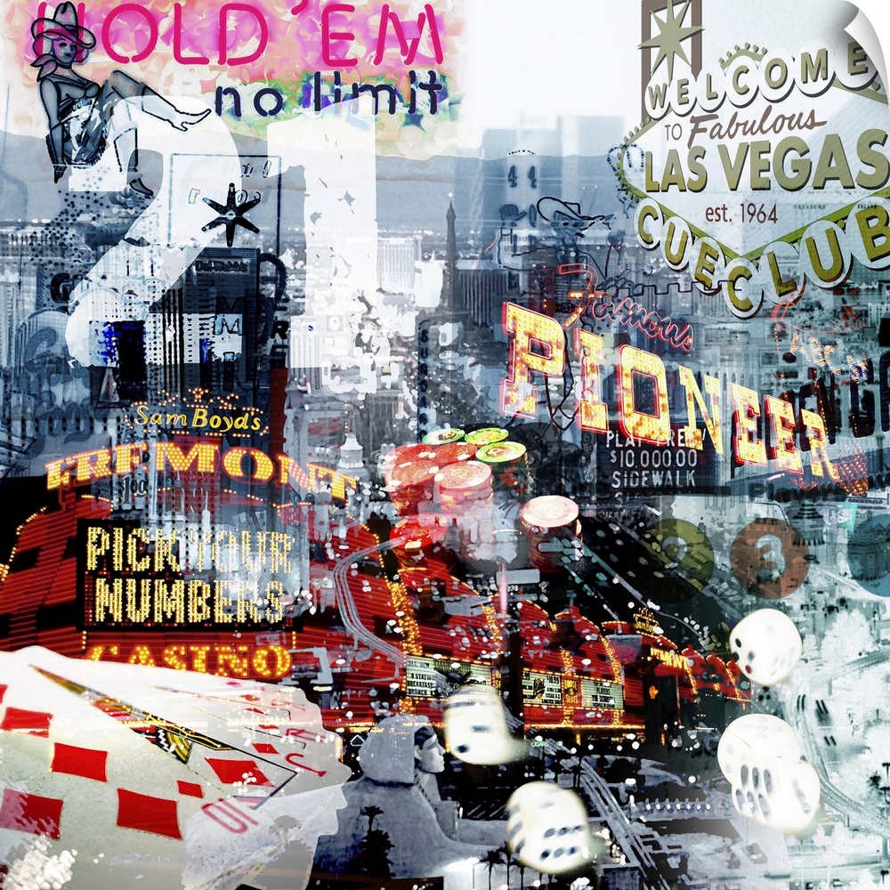 A square collage with images of Las Vegas.