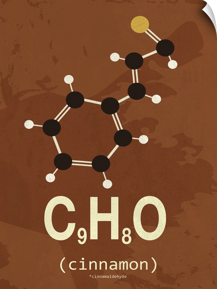 Graphic illustration of the chemical formula for cinnamon.