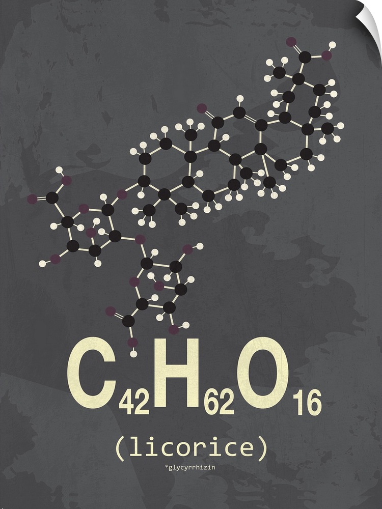 Graphic illustration of the chemical formula for Licorice.