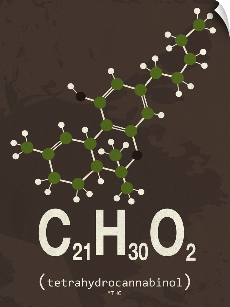 Graphic illustration of the chemical formula for THC.