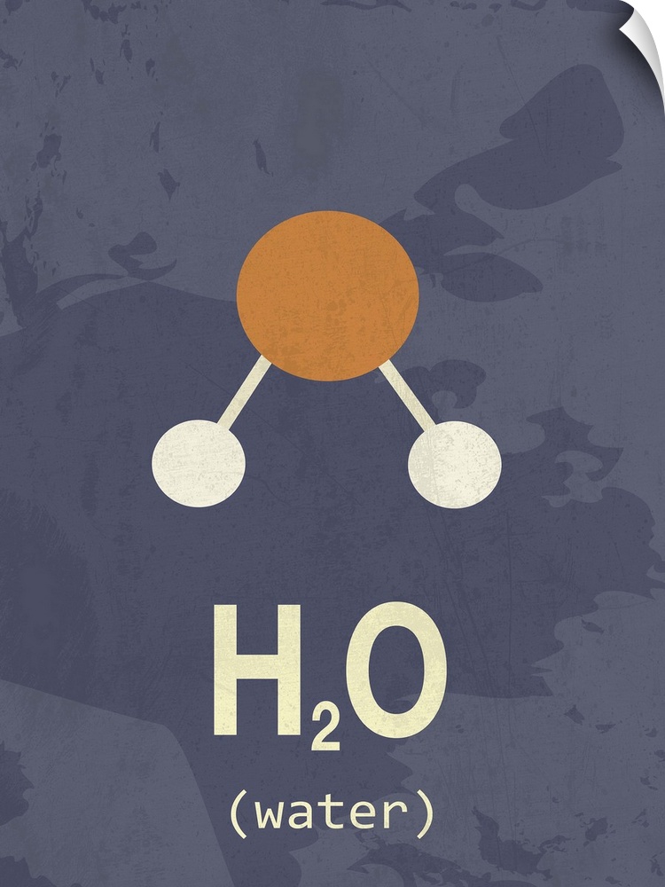 Graphic illustration of the chemical formula for Water.