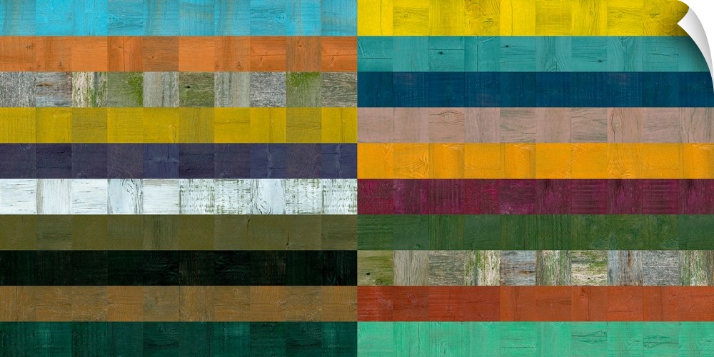Contemporary geometric home decor artwork in various colors.