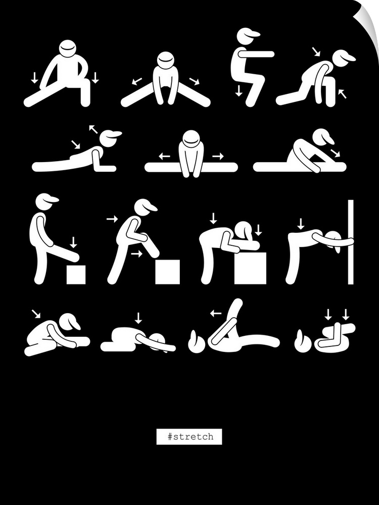Illustration of a set of stretching methods on a chart.