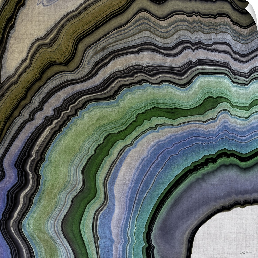 A natural geode watercolor in shades of earth and stone.