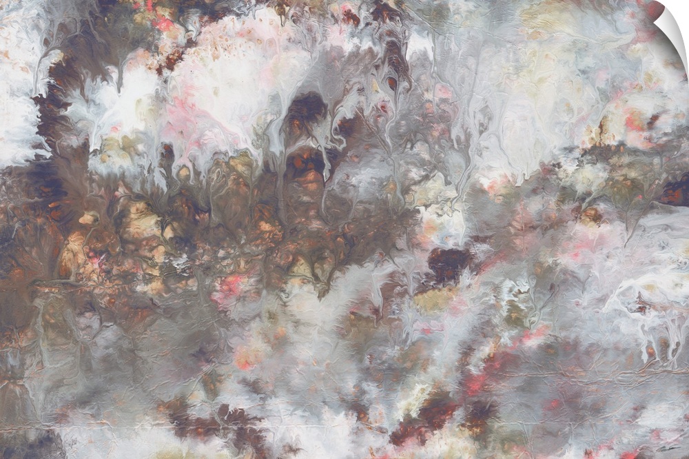A contemporary abstract of soft gentle hues.