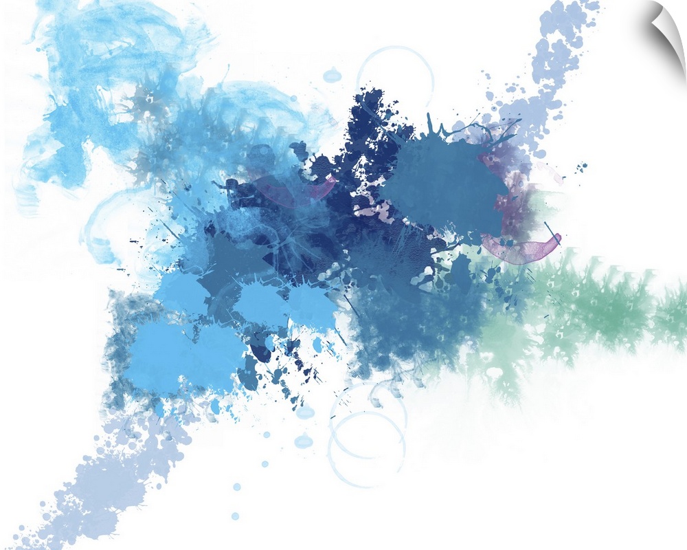 Digital abstract art of paint splatters and repeated patterns, creating a busy, messy design.