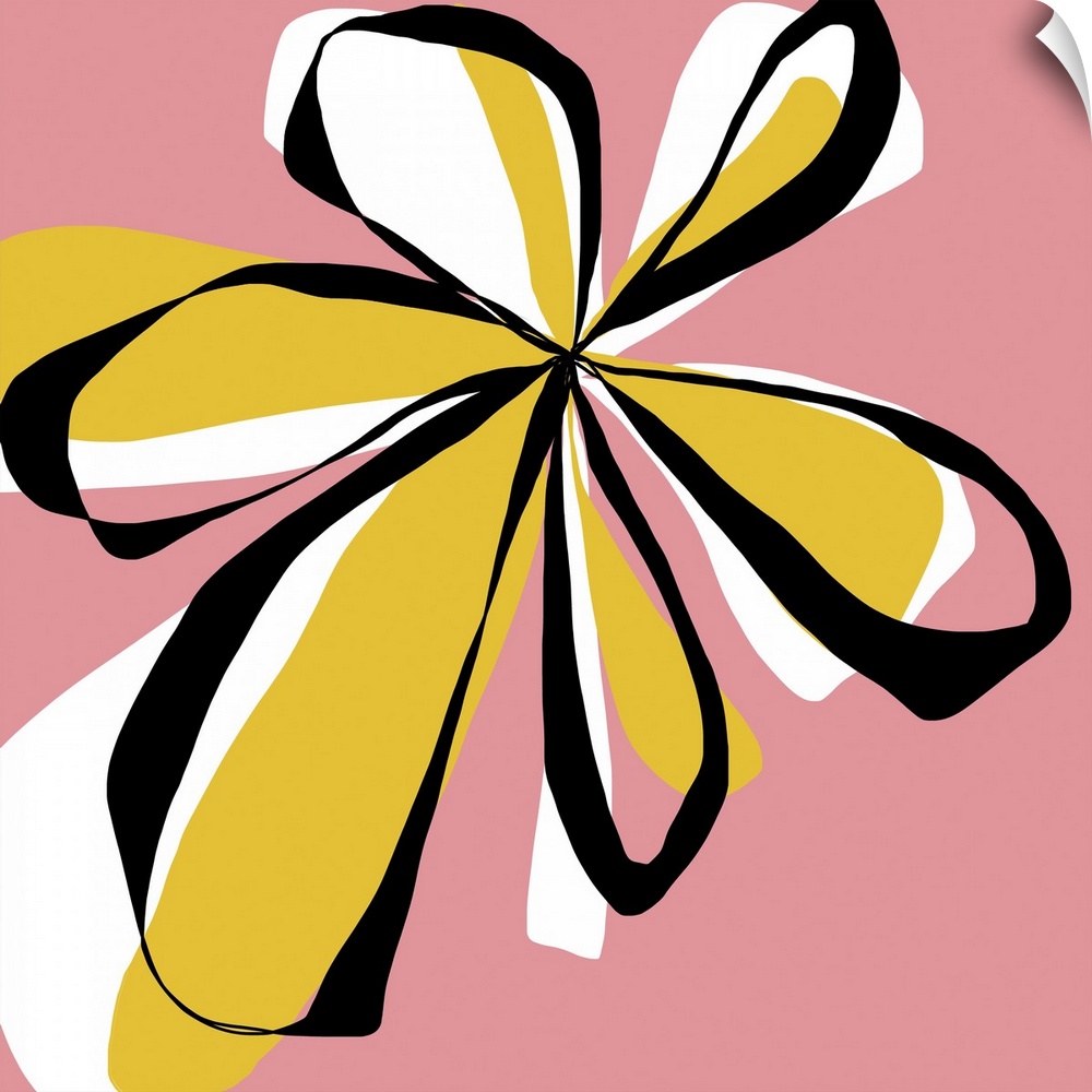 A graphically fun pink and yellow flower designed for residential and commercial spaces. The set comes in four and can be ...