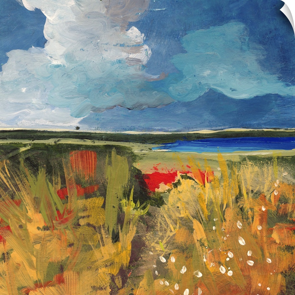 This is my first painting of 2013. It reminds me of the sloughs on the Delta going towards Sonoma. It's acrylic on wood pa...