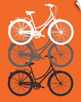 Three Bikes on Orange