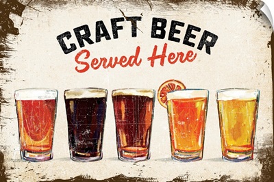 Craft Beer Lineup Vintage Sign