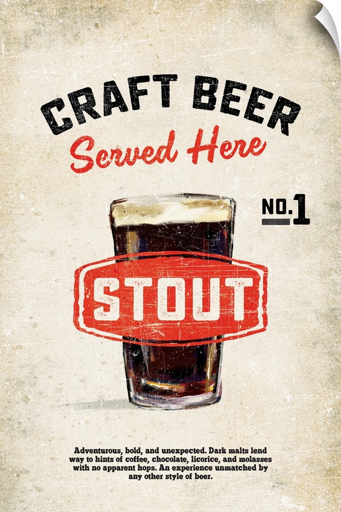 Craft Beer Stout Vintage Sign