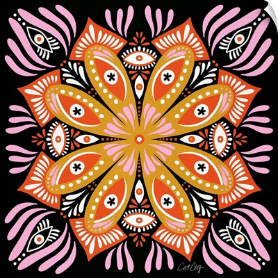 Floral Eye Mandala - Charcoal
