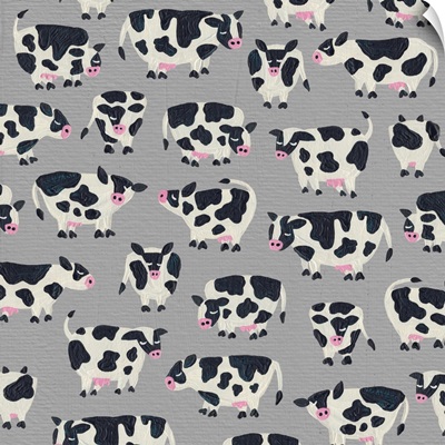 Grey Cow Collection Pattern