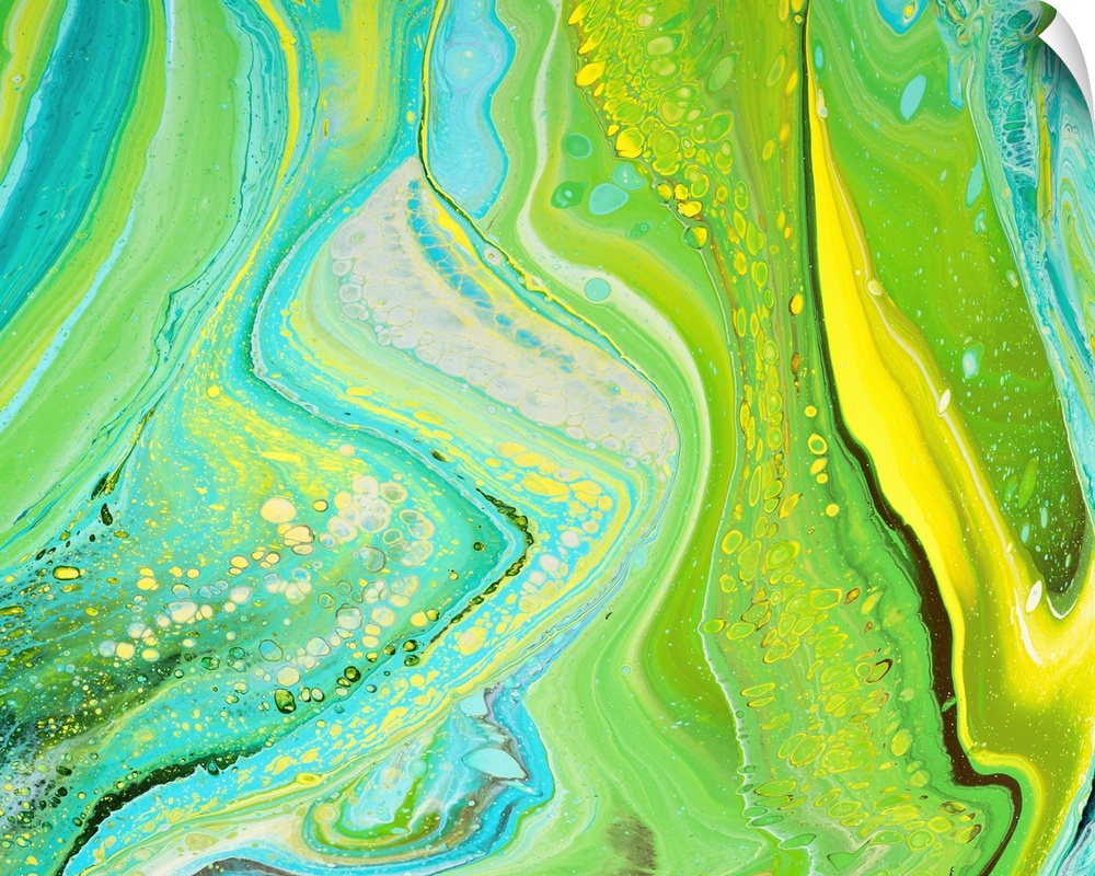 Lime And Blue Abstract 41