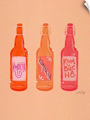 Pink Kombucha Bottles