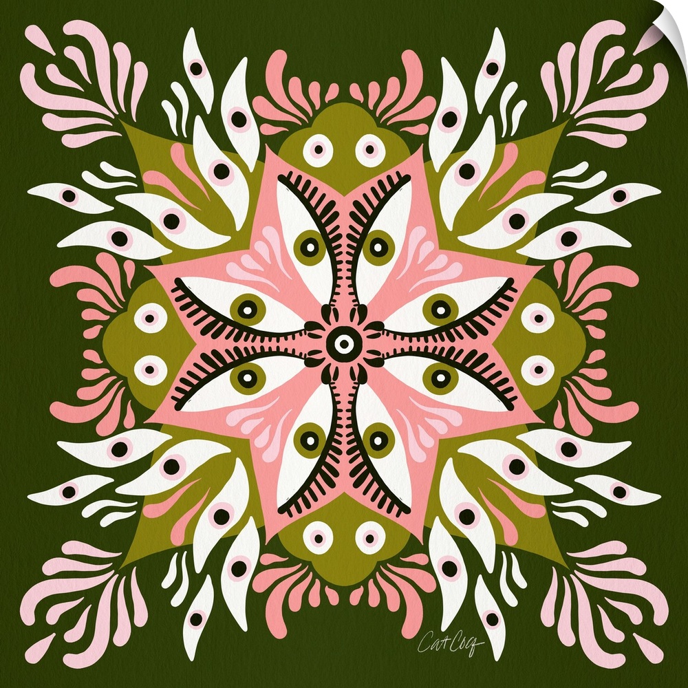 Trippy Mandala - Sage Pink