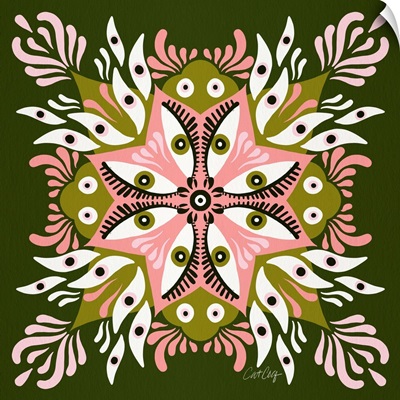 Trippy Mandala - Sage Pink