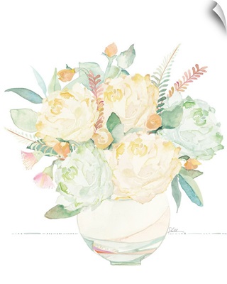 Watercolor Flowers In A Vase I