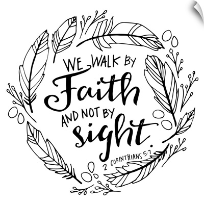We Walk By Faith Handlettered Coloring