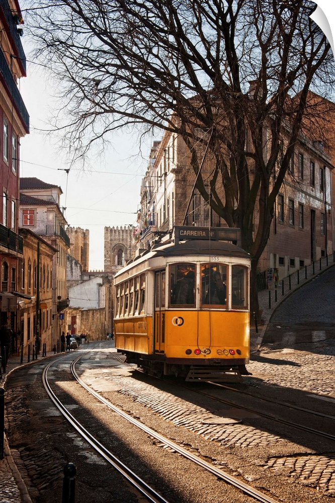A tramway in Alfama district. Lisbon