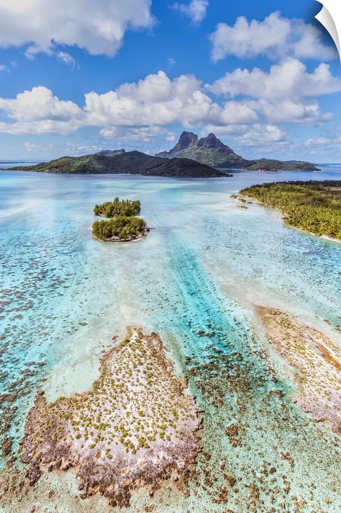 Aerial view of Bora Bora island, French Polynesia.