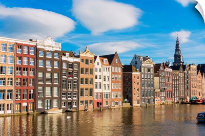 Amsterdam, Holland, Houses On The Damrak