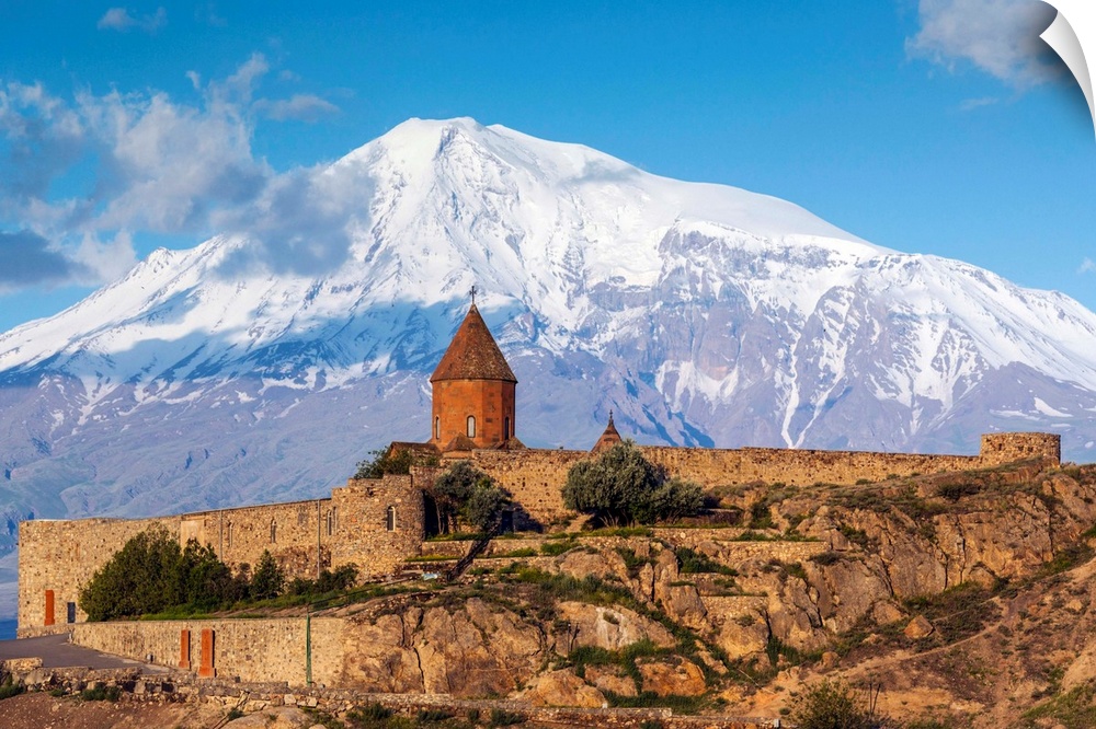 Armenia, Khor Virap, Khor Virap Monastery, 6th century, with Mt. Ararat.