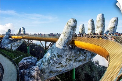 Asia, Southeast Asia, Vietnam, Danang, The Golden Bridge At The Ba Na Resort