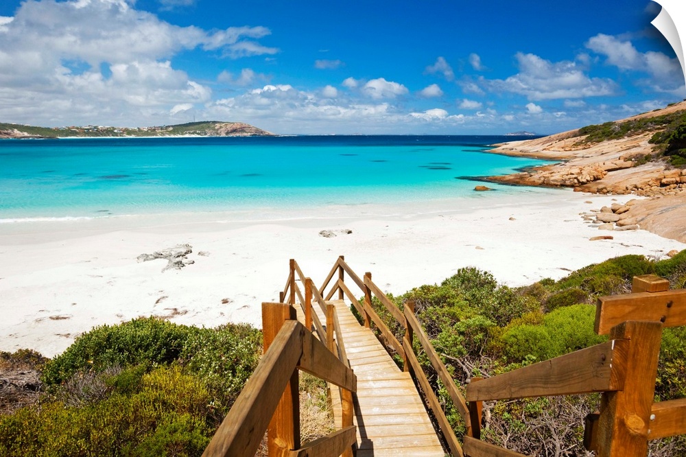 Australia, Western Australia, Esperance. Boardwalk leading down to Blue Haven Beach.