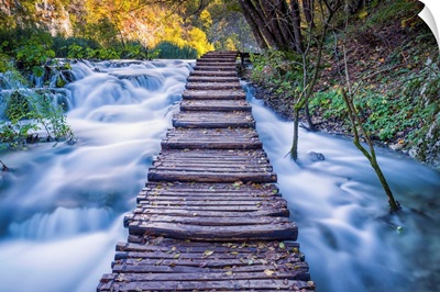 Boardwalk Over Cascading Water, Plitvice National Park, Croatia