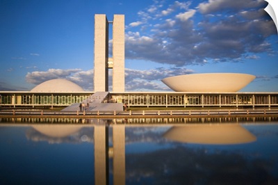 Brazil, Brasilia, National Congress of Brazil, designed by Oscar Niemeyer