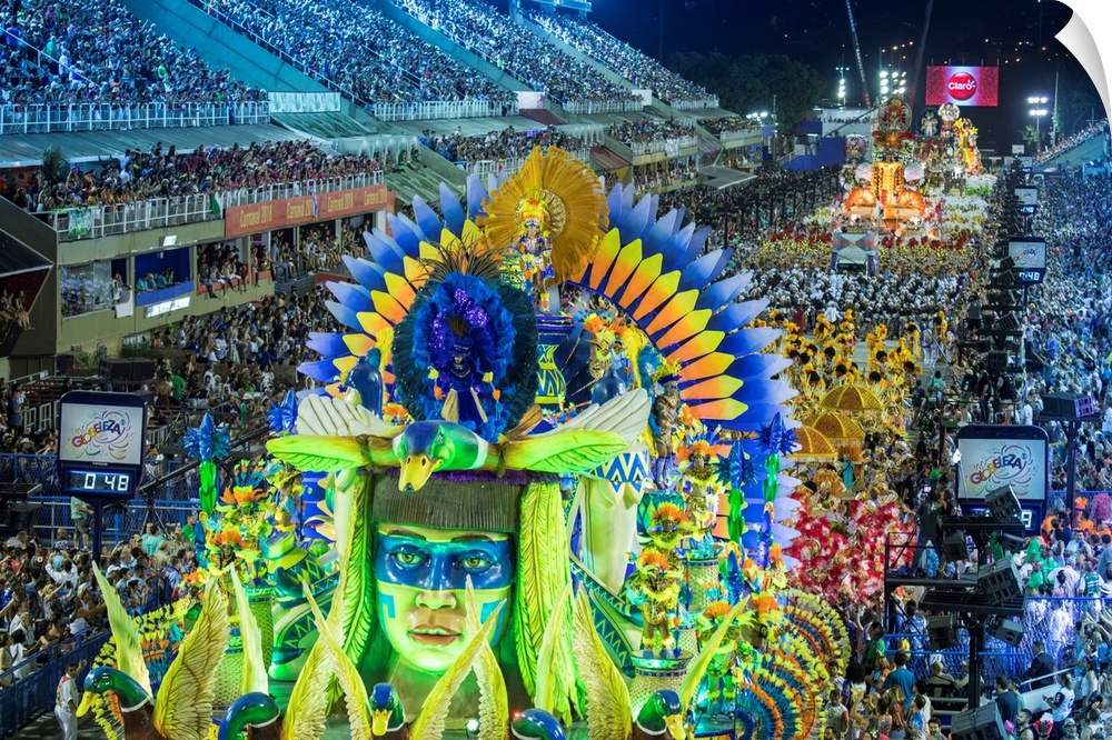 Brazil, Rio De Janeiro, Carnival 2018, Samba School Parading In The Sambadrome Stadium
