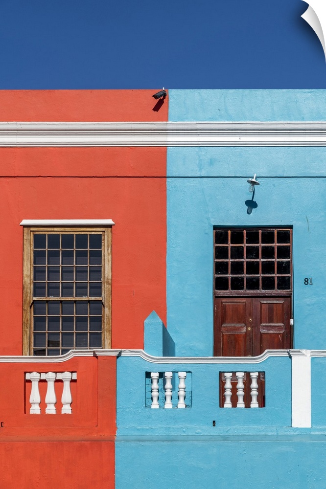Brightly coloured homes in Bo-Kaap district, Cape Town, Western Cape, South Africa.