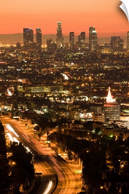 California, Los Angeles, Downtown and Hollywood Freeway 101, dawn