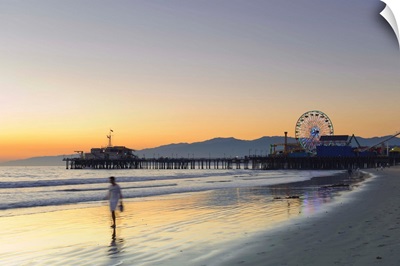 California, Los Angeles, Santa Monica Beach, Pier and Ferris Wheel