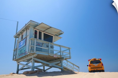 California, Los Angeles, Venice, Venice Beach, Lifeguard Station and vehicle