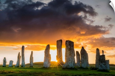 Callanish Standing Stones At Sunset, Isle Of Lewis, Outer Hebrides, Scotland