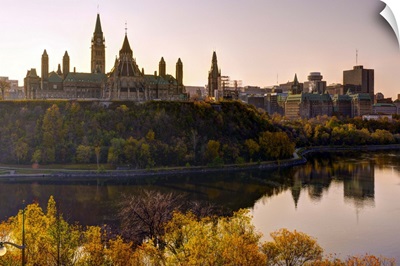 Canada, Ontario, Ottawa, Canadian Parliament across Ottawa River