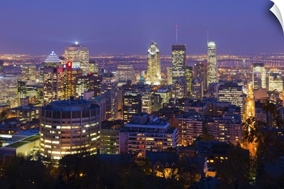 Canada, Quebec, Montreal. Downtown from Mount Royal Park