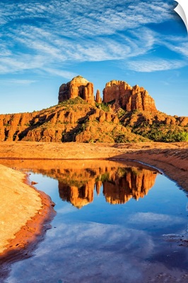 Cathedral Rock Reflection, Sedona, Arizona, Usa