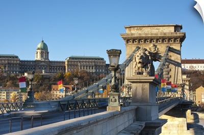 Chain Bridge and Royal Palace on Castle Hill, Budapest, Hungary