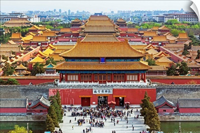 China, Beijing, The Forbidden City in Beijing looking South
