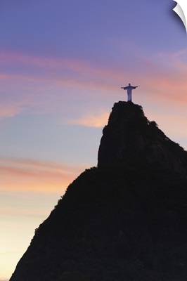 Christ the Redeemer statue  at sunset, Corcovado, Rio de Janeiro, Brazil