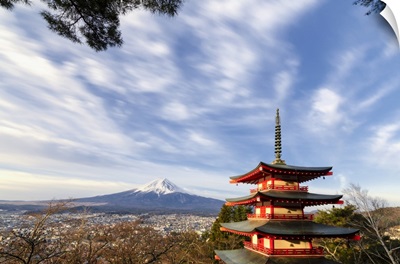 Chureito Pagoda And Fuji Yama, Fujiyoshida, Yamanashi, Japan