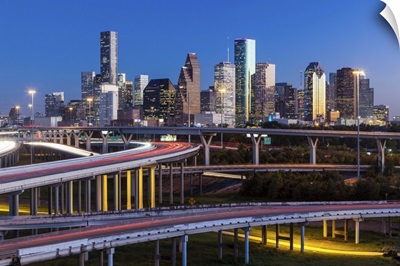 City skyline and Interstate, Houston, Texas