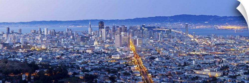 City skyline viewed from Twin Peaks, San Francisco, California, United States of America