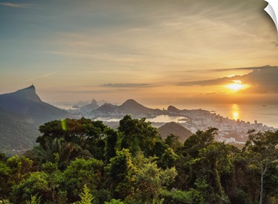 Cityscape from Vista Chinesa at sunrise, Rio de Jan Christophereiro, Brazil