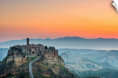 Civita of Bagnoregio at sunrise Europe, Italy, Lazio region, Viterbo district
