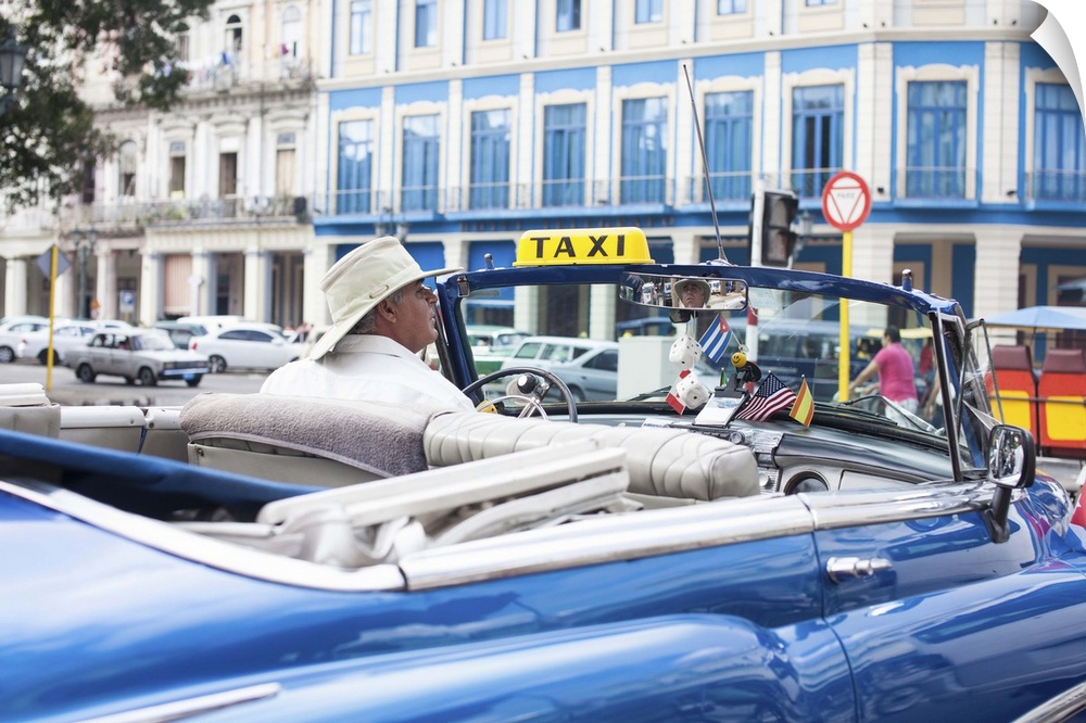 Classic American Car in front of the Telegrafo Hotel, Parque Central, Havana, Cuba