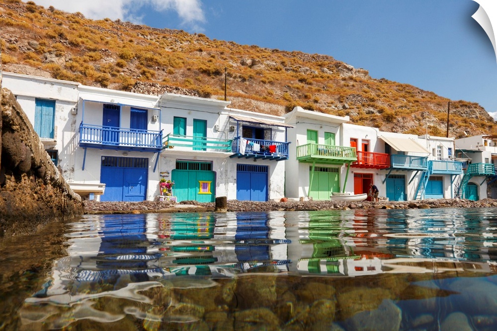 Colourful Houses In The Small Village Of Klima On The Island Of Milos, Cyclades, Greece